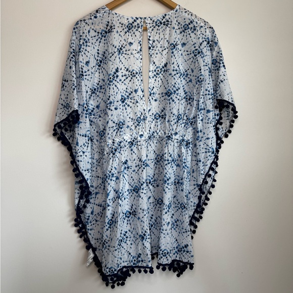 Blue Tie-dye Beach Coverup 100% cotton - Picture 2 of 8